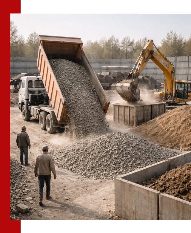 Доставка нерудных материалов с погрузкой и разгрузкой в Владикавказе