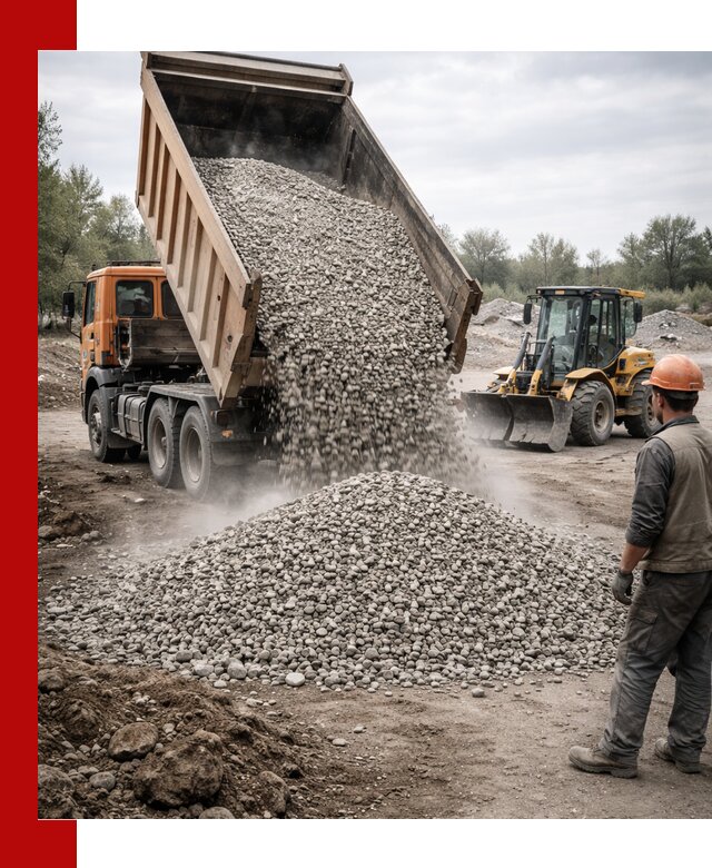 Доставка щебня в Владикавказе крупными и мелкими фракциями