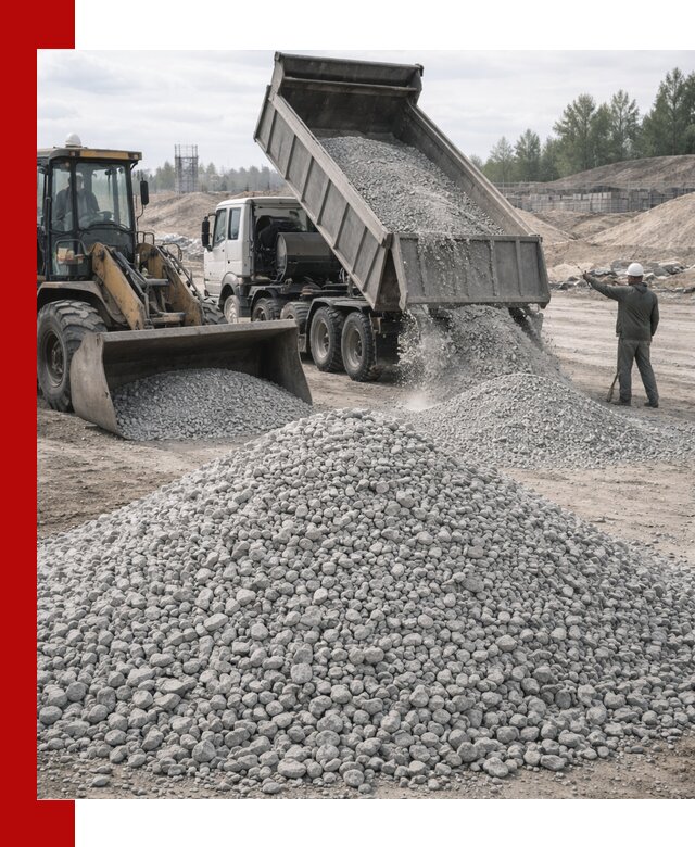 Доставка известнякового щебня фр. 5–20 в Владикавказе