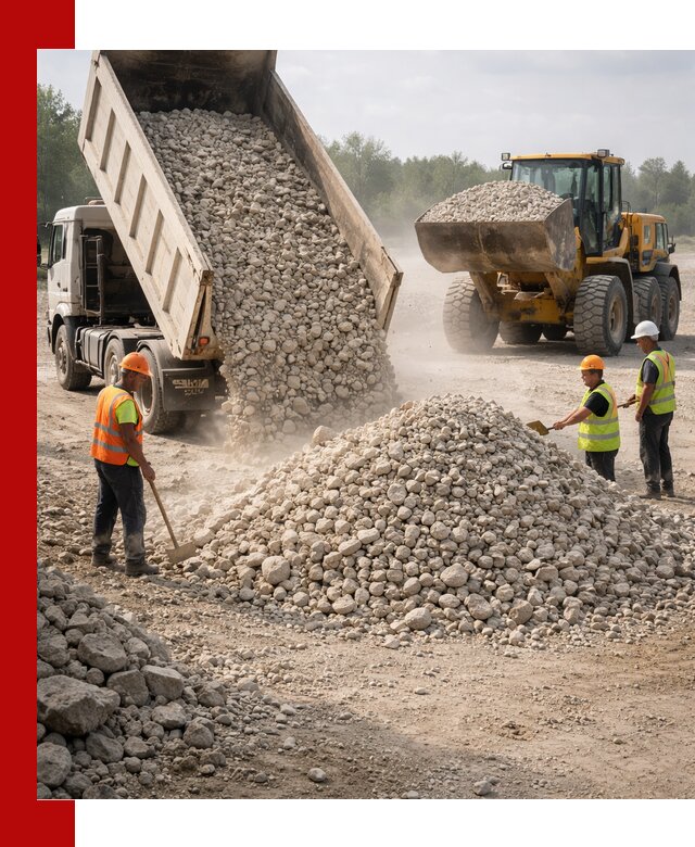 Доставка известнякового щебня фр. 40-70 в Владикавказе