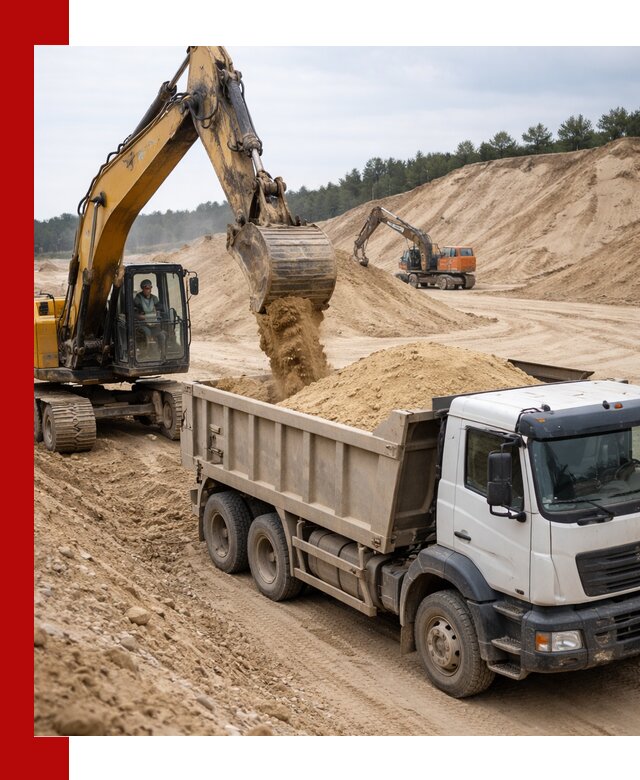 Доставка карьерного песка с самосвалами и разгрузкой в Владикавказе