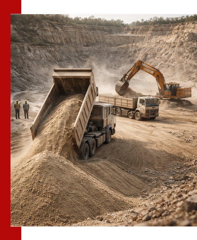 Карьерный песок навалом с доставкой в Владикавказе