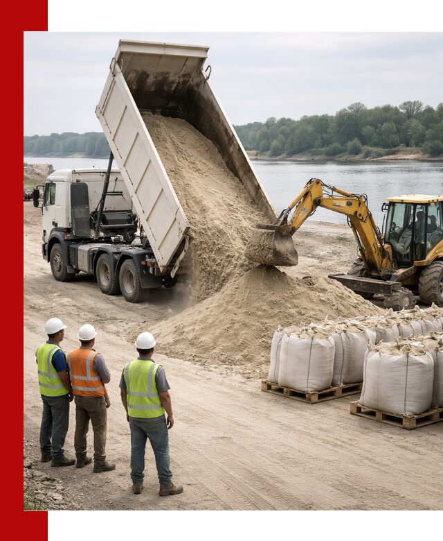 Доставка речного песка в Владикавказе самосвалами и погрузкой