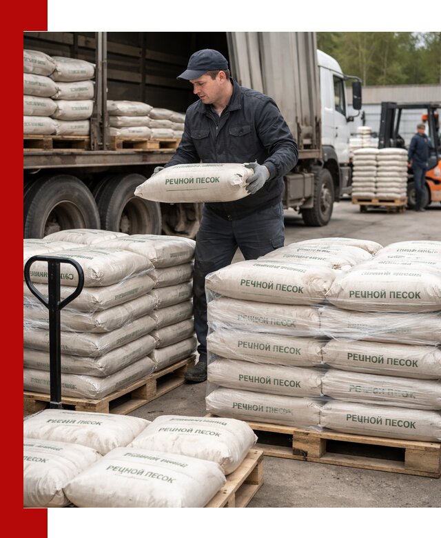 Речной песок в мешках с доставкой в Владикавказе