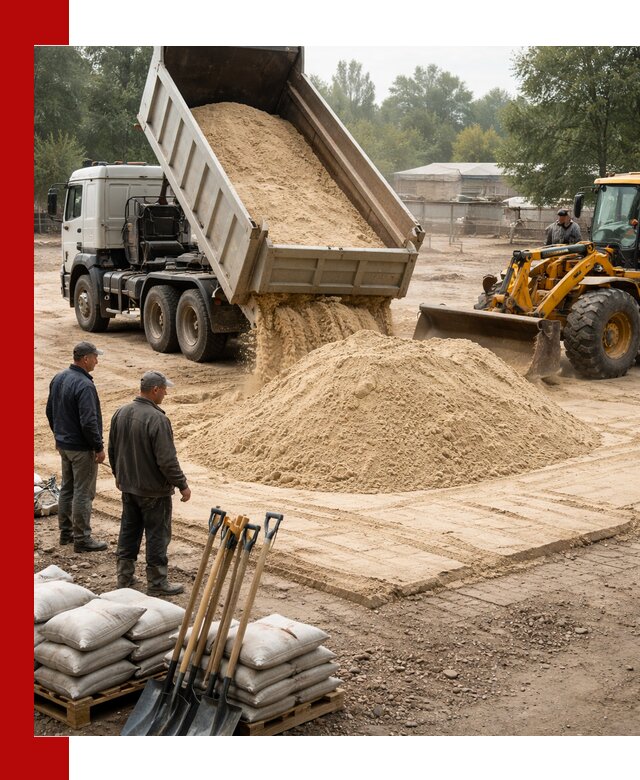 Доставка мытого песка в Владикавказе с самосвалами по выгодной цене