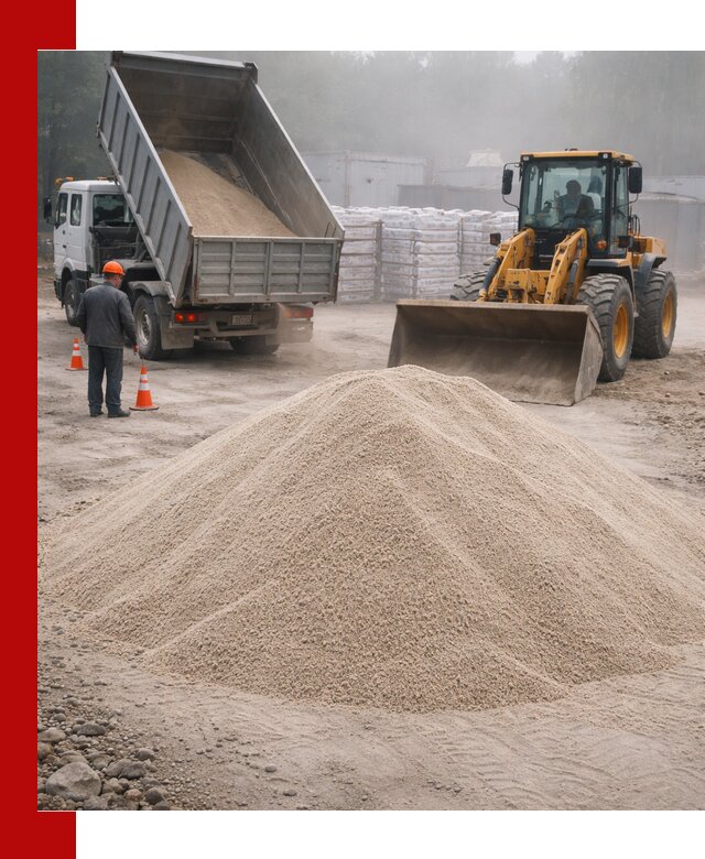 Кварцевый песок фракция 0–8 для стройработ в Владикавказе