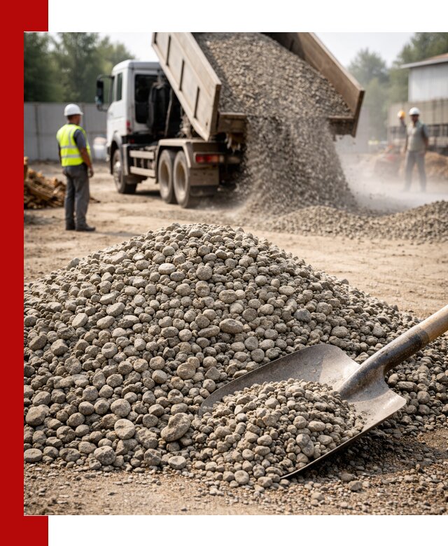 Доставка гравия фракции 20-40 в Владикавказе с самосвалами