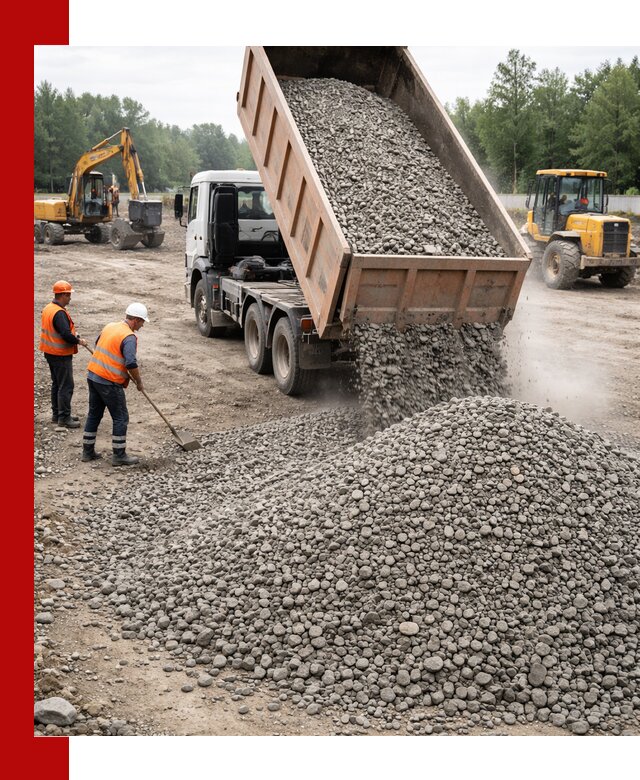 Доставка гравия фракции 40-70 в Владикавказе оптом и в розницу