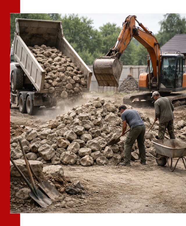 Доставка и разгрузка бутового камня в Владикавказе