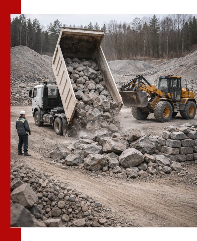 Доставка и продажа бутового гранитного камня в Владикавказе