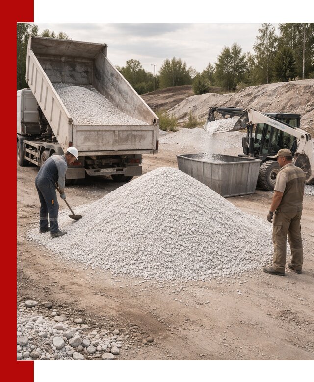 Доставка и продажа белой мраморной крошки в Владикавказе