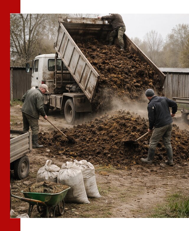Доставка коровьего навоза самосвалом в Владикавказе