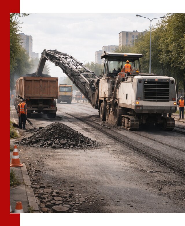 Фрезерованный асфальт в Владикавказе — удаление и вывоз старого покрытия