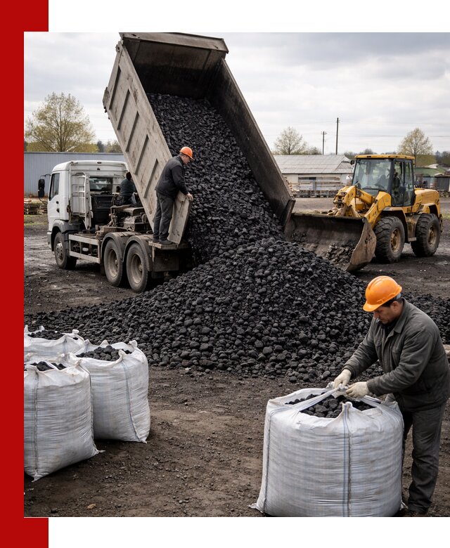 Доставка каменного угля в Владикавказе оптом и в розницу