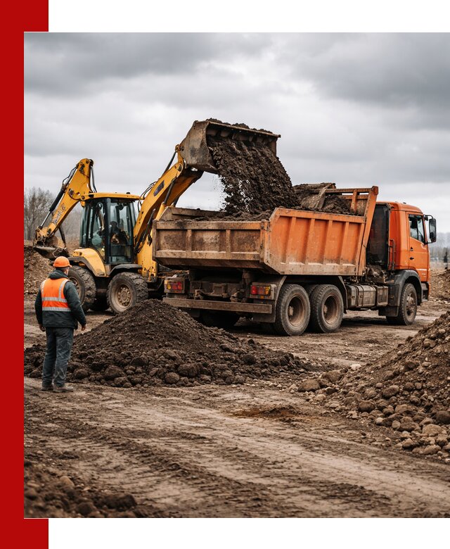 Вывоз грунта и строительного мусора в Владикавказе грузовыми самосвалами