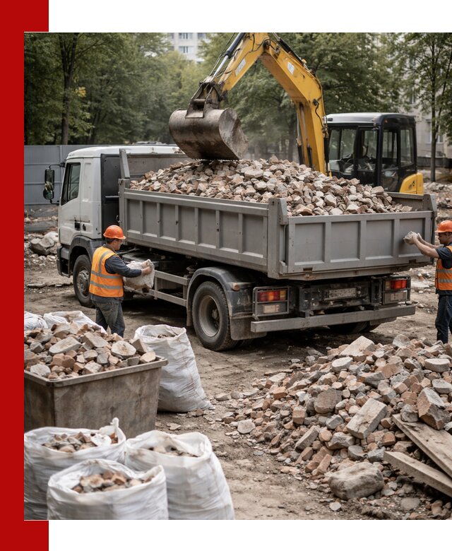 Вывоз строительного мусора в Владикавказе с самосвалами и контейнерами