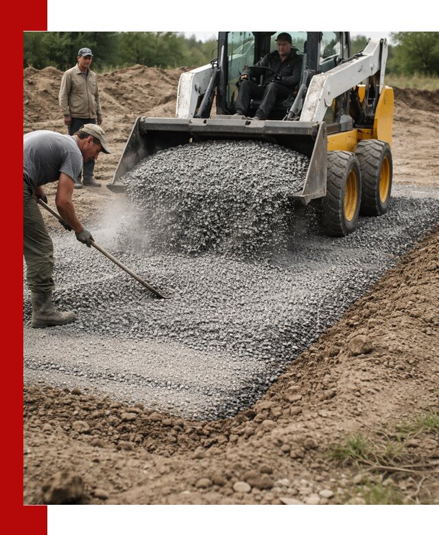 Устройство щебеночной подушки в Владикавказе для дорог и фундаментов